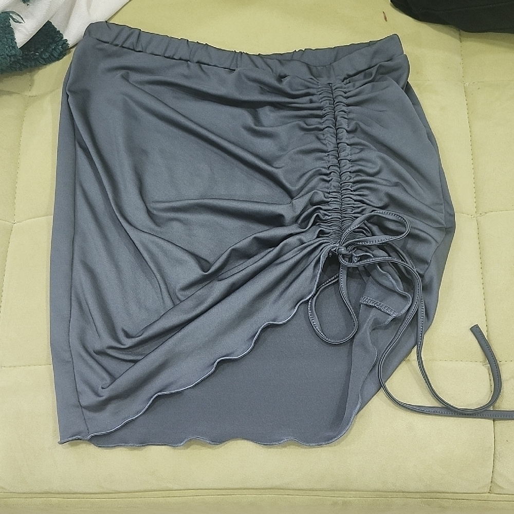 SHEIN Gray Ruched Pencil Skirt Mini